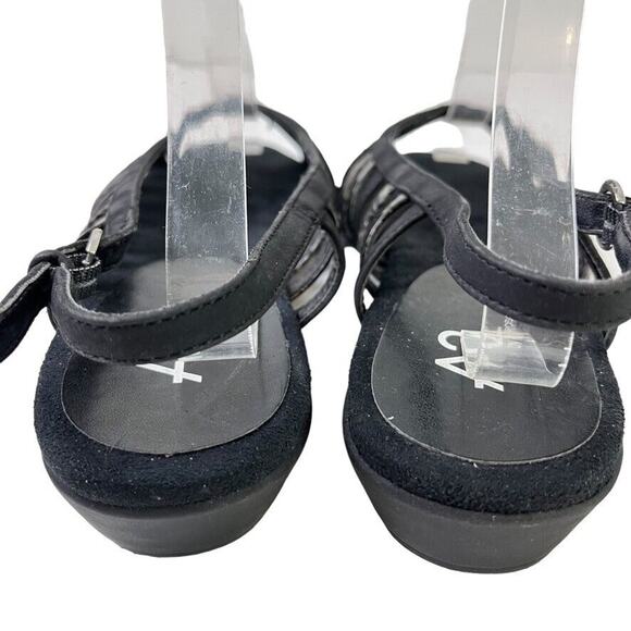 A2 Aerosoles Womens Charismatic Black Open Toe Slingback Wedge Sandals Shoes 9 - Picture 9 of 16